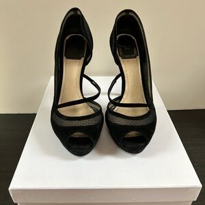 Dior Suede Peep Toe Pumps